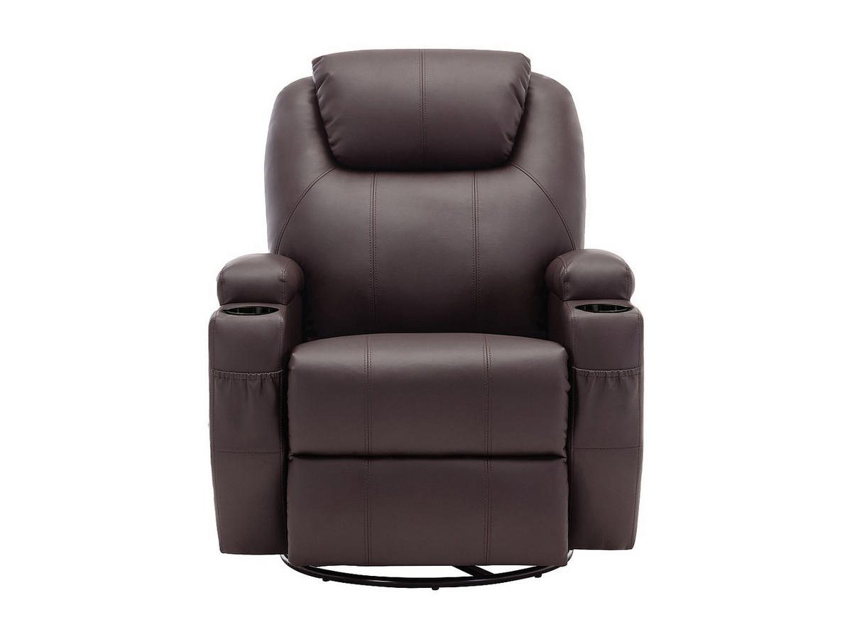 MASSAGESESSEL - Kunstleder - Braun - SILVANO - Braun, Leder (82/105/95cm) - Vente-Unique
