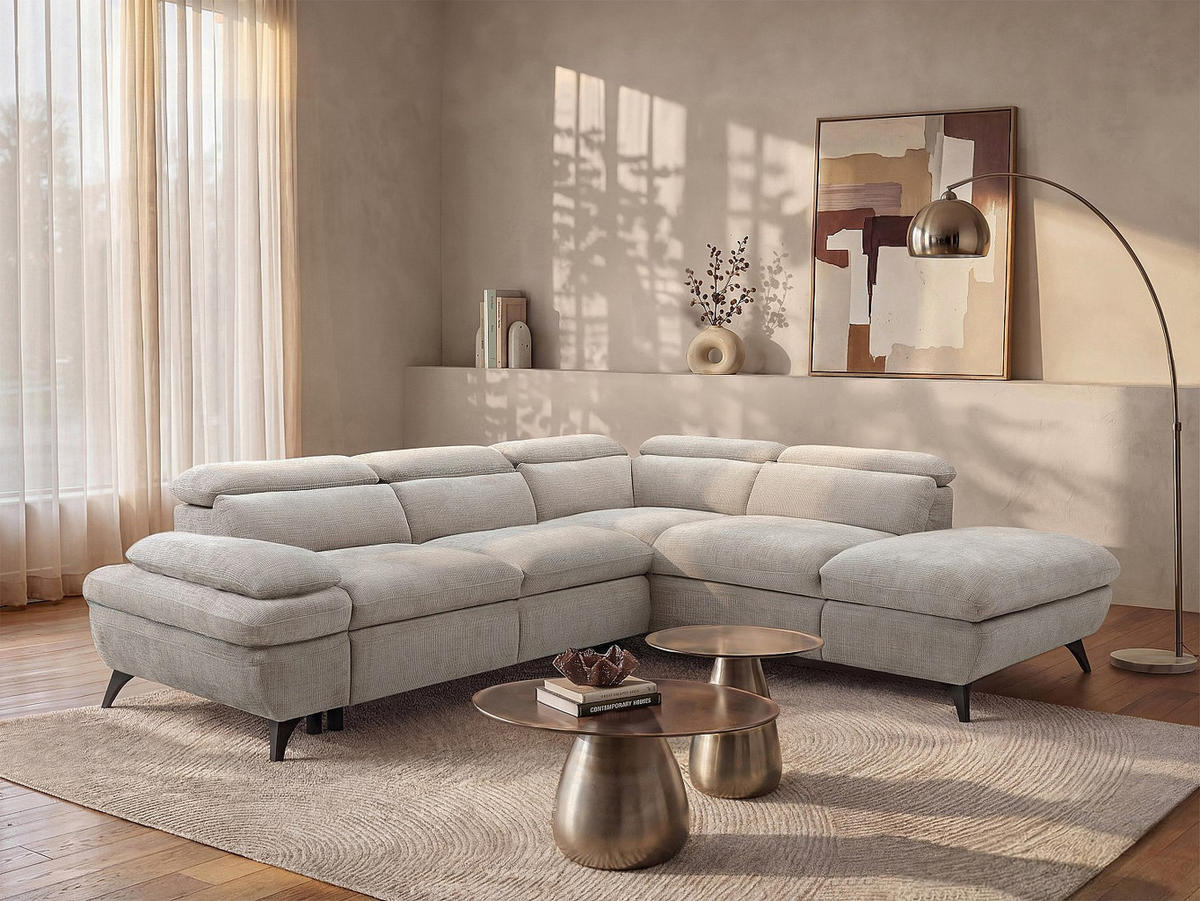 SCHLAFSOFA - 5 Personen - Stoff - Beige - - Beige, Textil (280/79/233cm) - Vente-Unique