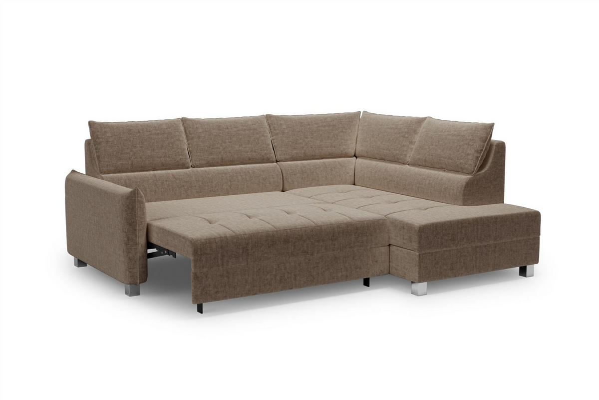 ECKSOFA Marno - Taupe, Holzwerkstoff/Textil (260/200cm) - Fun Möbel