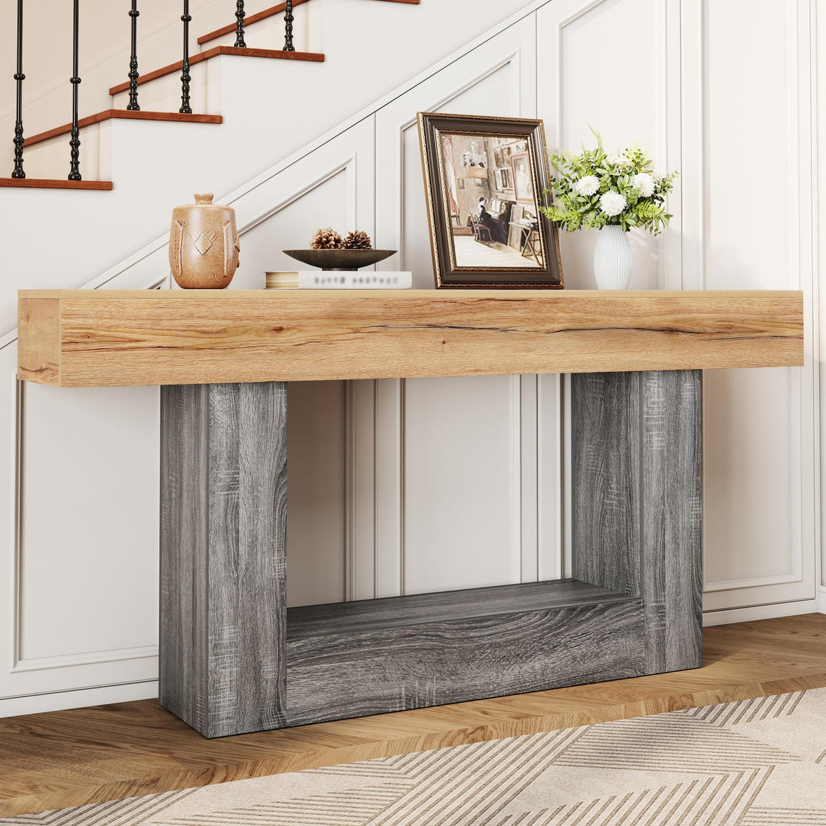 KONSOLENTISCH Holzoptik Ablagefach - Naturfarben, Holzwerkstoff (30/160/82.5cm) - Fortuna Lai
