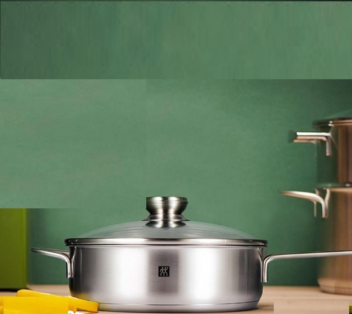 SCHMORPFANNE mit Deckel 24cm -TwinNova- Edelstahl, Induktion + alle Herdarten, hitzebeständig bis 300°C, spülmaschinengeeignet, Pfanne Bratpfanne - Silberfarben, Metall (24cm) - Zwilling