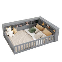 KINDERBETT Tagesbett 140/190 cm aus Spanplatte und MDF mit USB, Steckdose und Stauraum Grau - Grau, Holzwerkstoff (140/190cm) - Modenvie