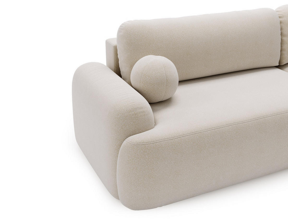 ECKSOFA DION BEIGE L - Rechts - Beige, Textil (261/177cm) - Luxkor24