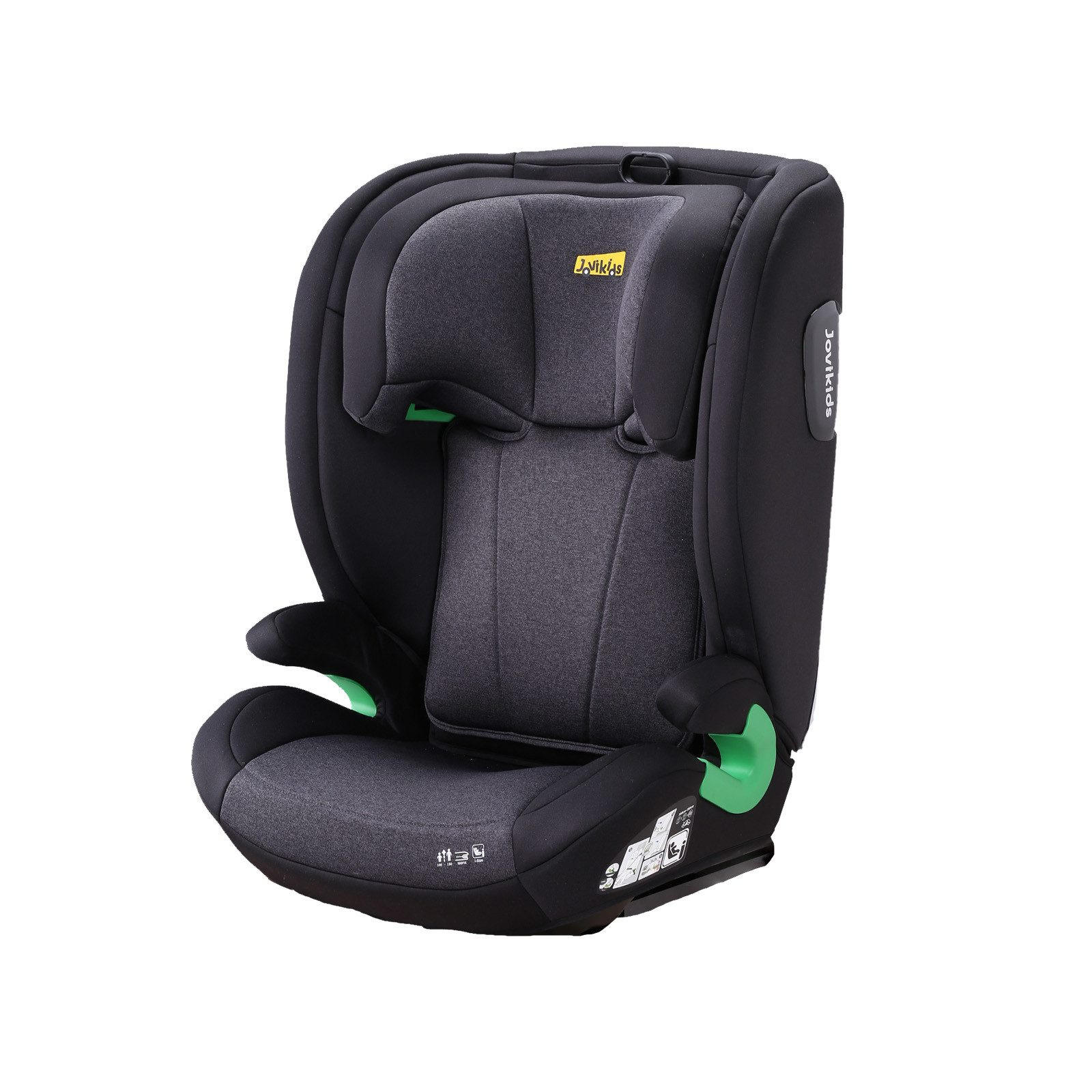 AUTOKINDERSITZ Kindersitzerhöhung i-Size R129& Verstellbare Kopfstütze - Schwarz, Textil (44/80/46cm) - BEXEVUE