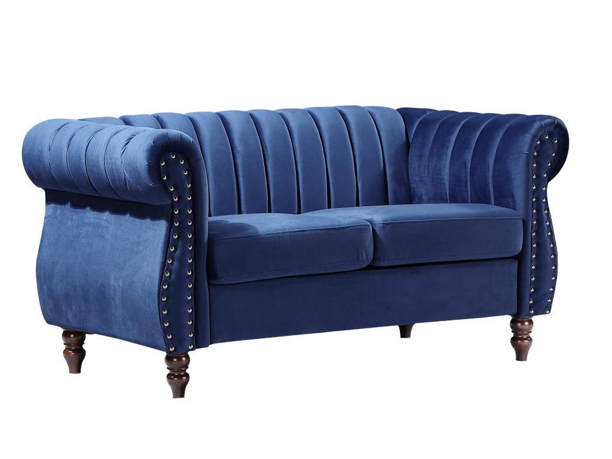 CHESTERFIELD-SOFAGARNITUR - 3-Sitzer & 2-Sitzer - Samt - Königsblau - TRUMBO - Blau, Textil (78/77/195cm) - Vente-Unique