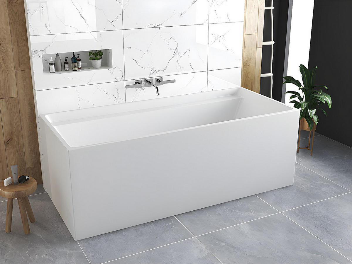FREISTEHENDE Badewanne - 1 Person - acryl - weiß Aspius - Weiß, Kunststoff (170/60/75cm) - Vente-Unique