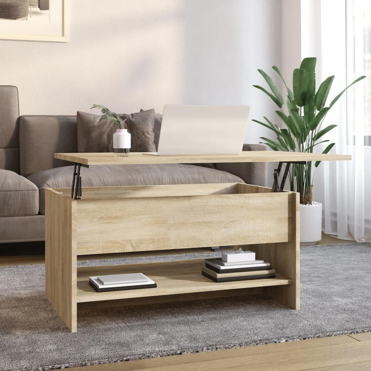 COUCHTISCH Sonoma-Eiche 80x50x40 cm Holzwerkstoff - Braun, Holzwerkstoff (80/50/40cm) - furnicato