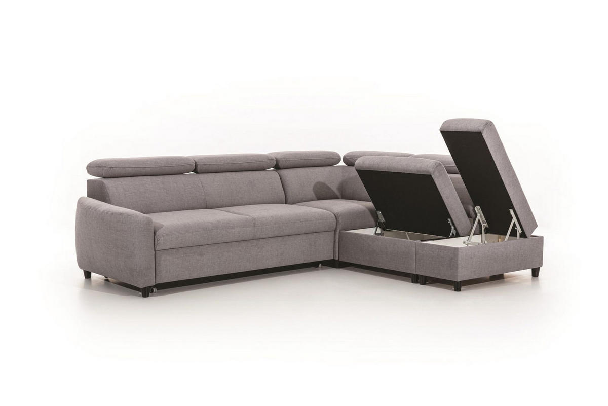 ECKSOFA Schlafsofa Anton In Esito - Dunkelgrün, Holzwerkstoff/Textil (265/205cm) - Fun Möbel