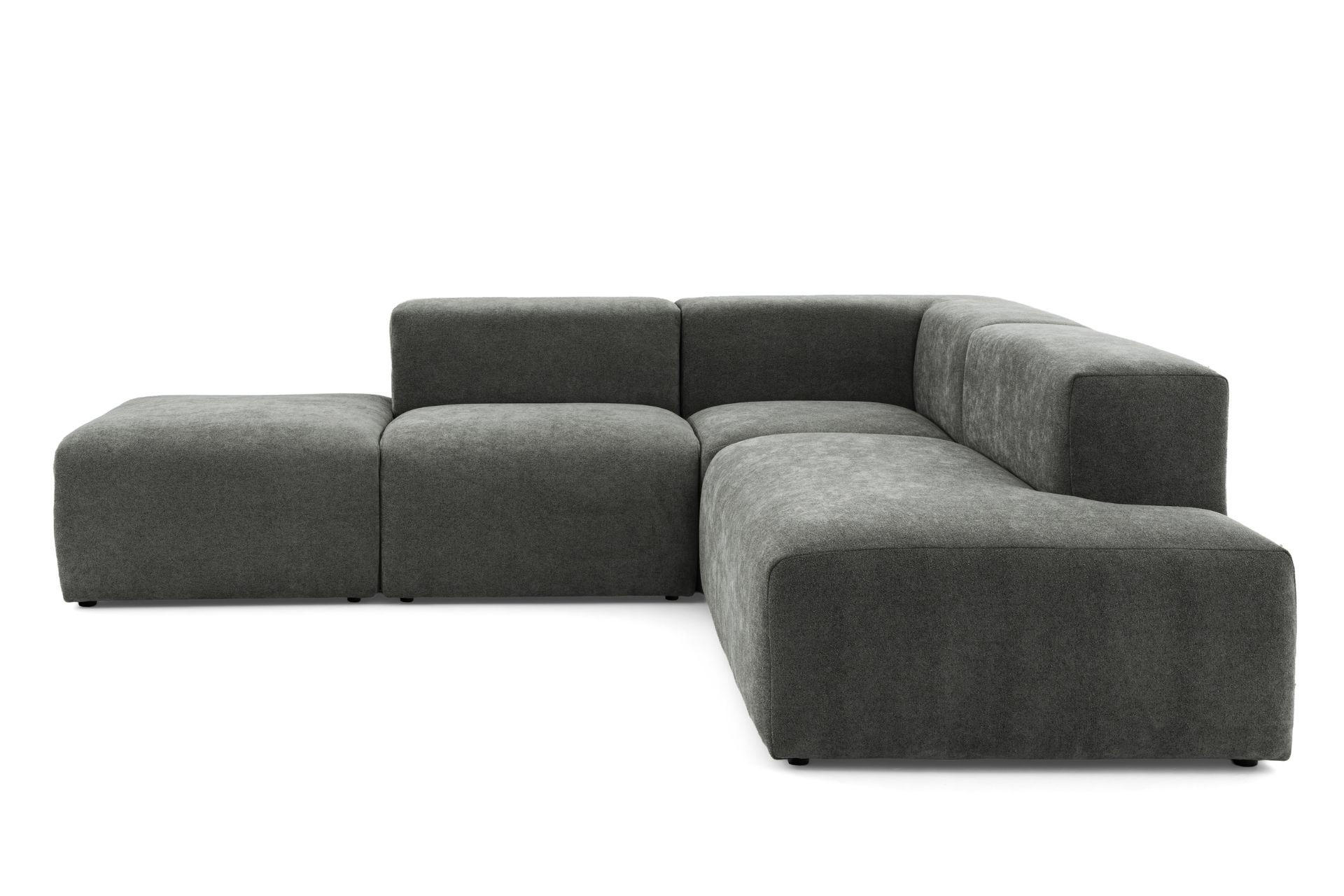 4-SITZER modulares Ecksofa HEAVEN SET 3 Rechts, Breite 270 cm Webstoff Dunkelgrau - Dunkelgrau/Schwarz, Holz/Kunststoff (270/245cm) - Muffo