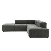 4-SITZER modulares Ecksofa HEAVEN SET 3 Rechts, Breite 270 cm Webstoff Dunkelgrau - Dunkelgrau/Schwarz, Holz/Kunststoff (270/245cm) - Muffo