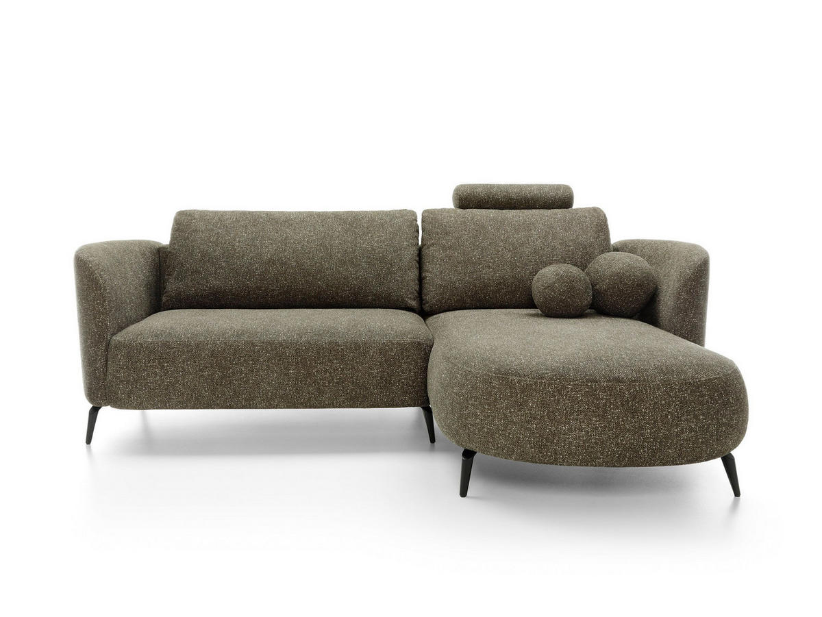 ECKSOFA VICO Grün Velours-Stoff mit Schlaffunktion - Grün, Holz (260/183cm) - MASSENO