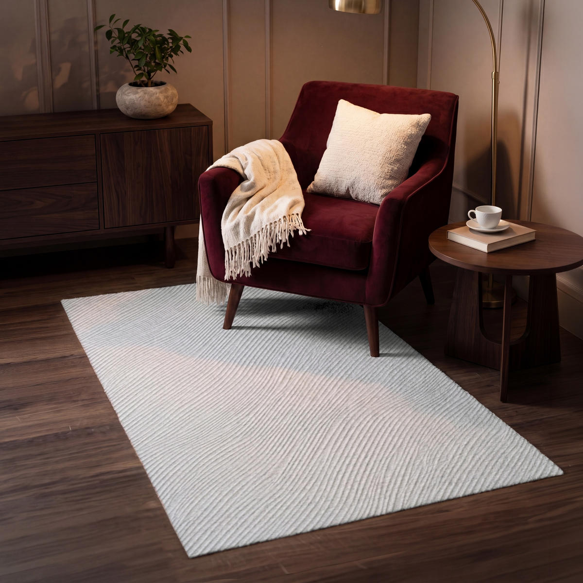 KOBERCE - Vlny - rebrovanie - biele - 80x120 cm - biela, textil/plast (80/0.4cm) - OnlyWow