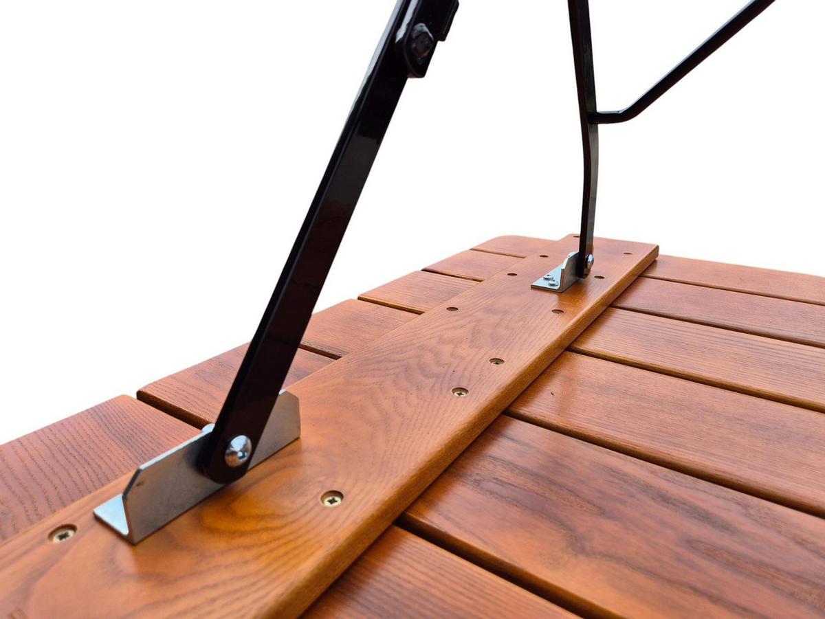 BIERGARTENTISCH BAVARIA 74x80x80cm Klappbar Eschenholz Schwarz/Braun - Braun, Holz (80/80/74cm) - CHEFGASTRO