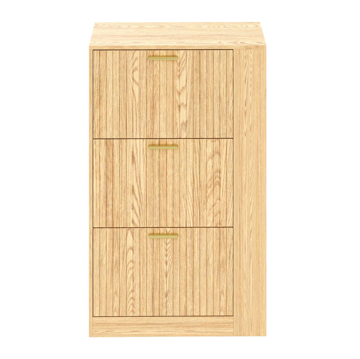 SCHUHSCHRANK 70/23,5/115 cm natur aus MDF mit 3 Türen und Fächern - Naturfarben, Holzwerkstoff (70/115/23.5cm) - OKWISH