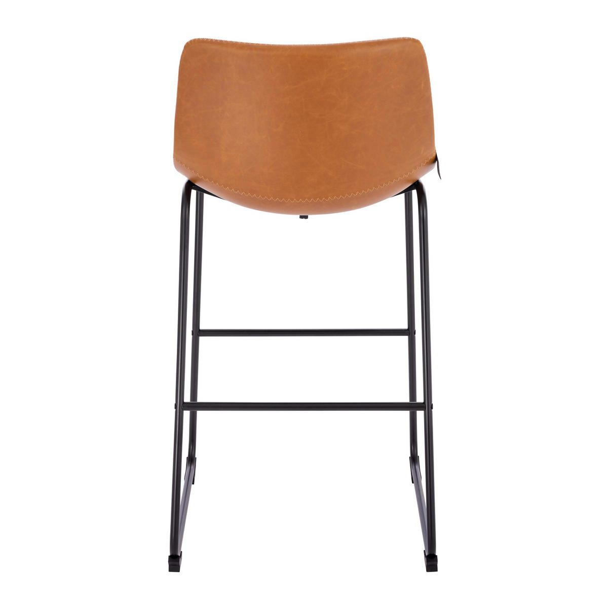 BARHOCKER JOHN 2er Set Kunstleder Cognac - Rotbraun, Textil (49/97/50cm) - SVITA