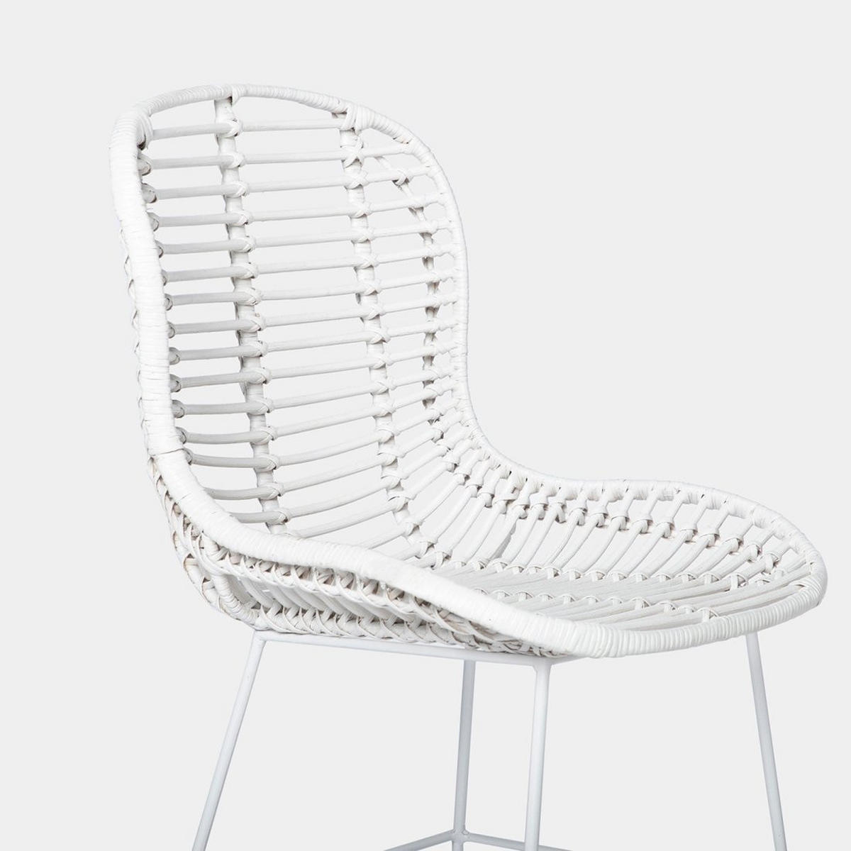 STUHL FÜR DRAUSSEN Leo Weiß 47 cm x 86 cm - Weiß, Naturmaterialien (47/86/57cm) - Klast Home