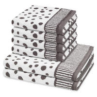 FROTTIERSET Punkte allover 6-teilig - Dunkelgrau, Textil (50/100cm) - Ross