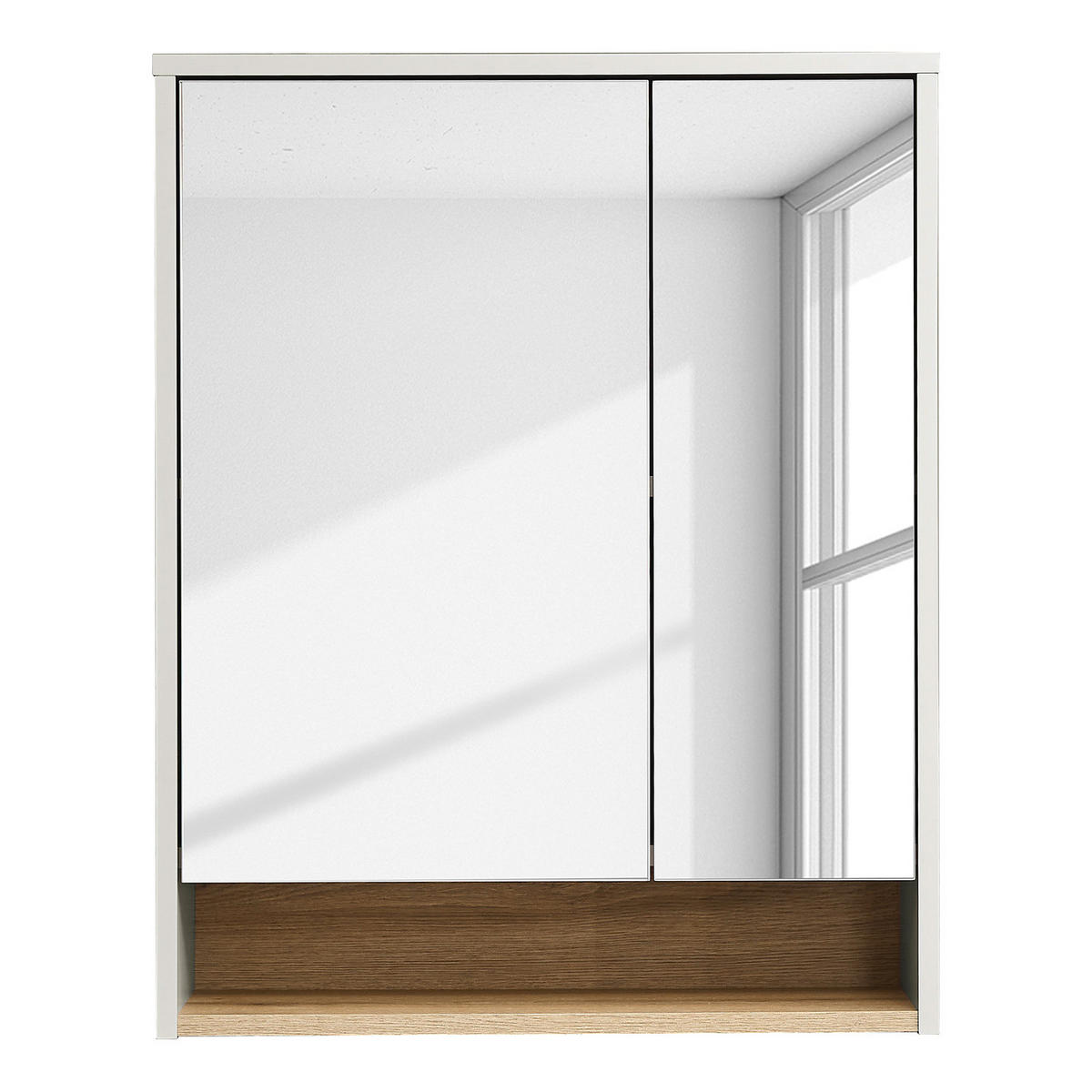 SPIEGELSCHRANK - Kaschmir / Eiche Evoke Dekor - Beige, Holzwerkstoff (60/75/22cm) - home24