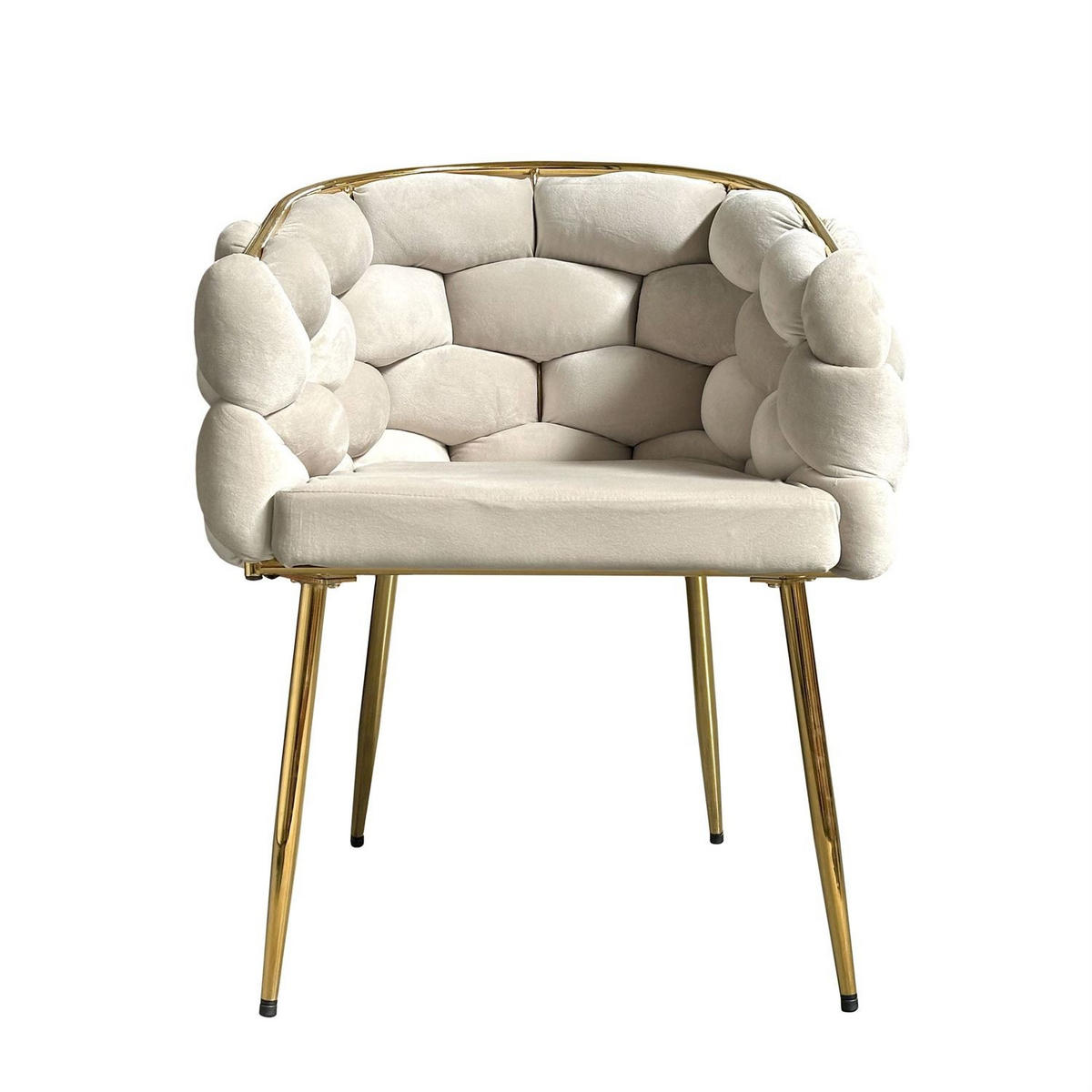 ARMLEHNENSTUHL BLOSSOM - Beige/Goldfarben, Textil (65/80/58cm) - Lookway