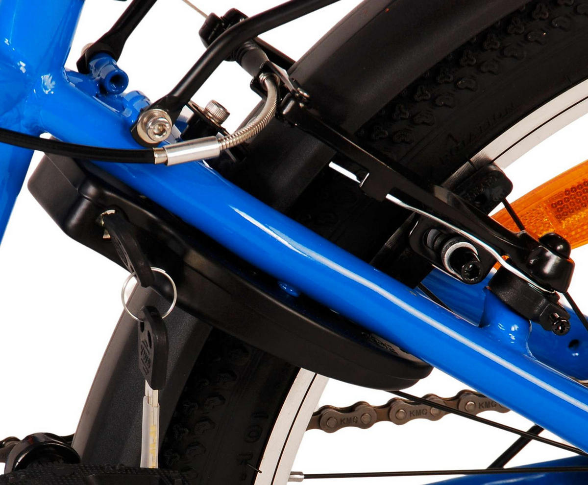 KINDERFAHRRAD Cross - Jungen - 20 Zoll - Rücktritt + Handbremse - 6 Gänge - Blau - Blau, Metall (55cm) - TPFSports
