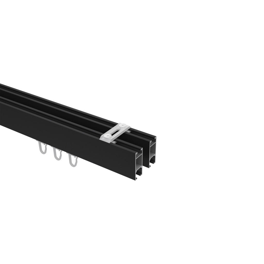 Thumbnail - Interdeco Innenlauf-Gardinenstangen-Set, Schwarz, Metall, 320 cm, Wohntextilien, Gardinen & Vorhänge, Gardinen-Stangen