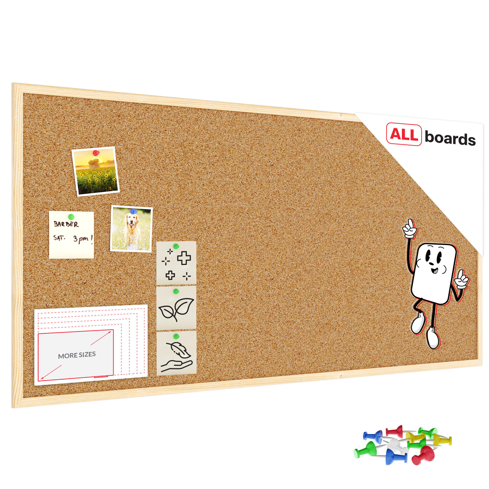 PINNWAND mit Naturholzrahmen 120x60cm - Braun, Holz (120/60/1.5cm) - ALLboards