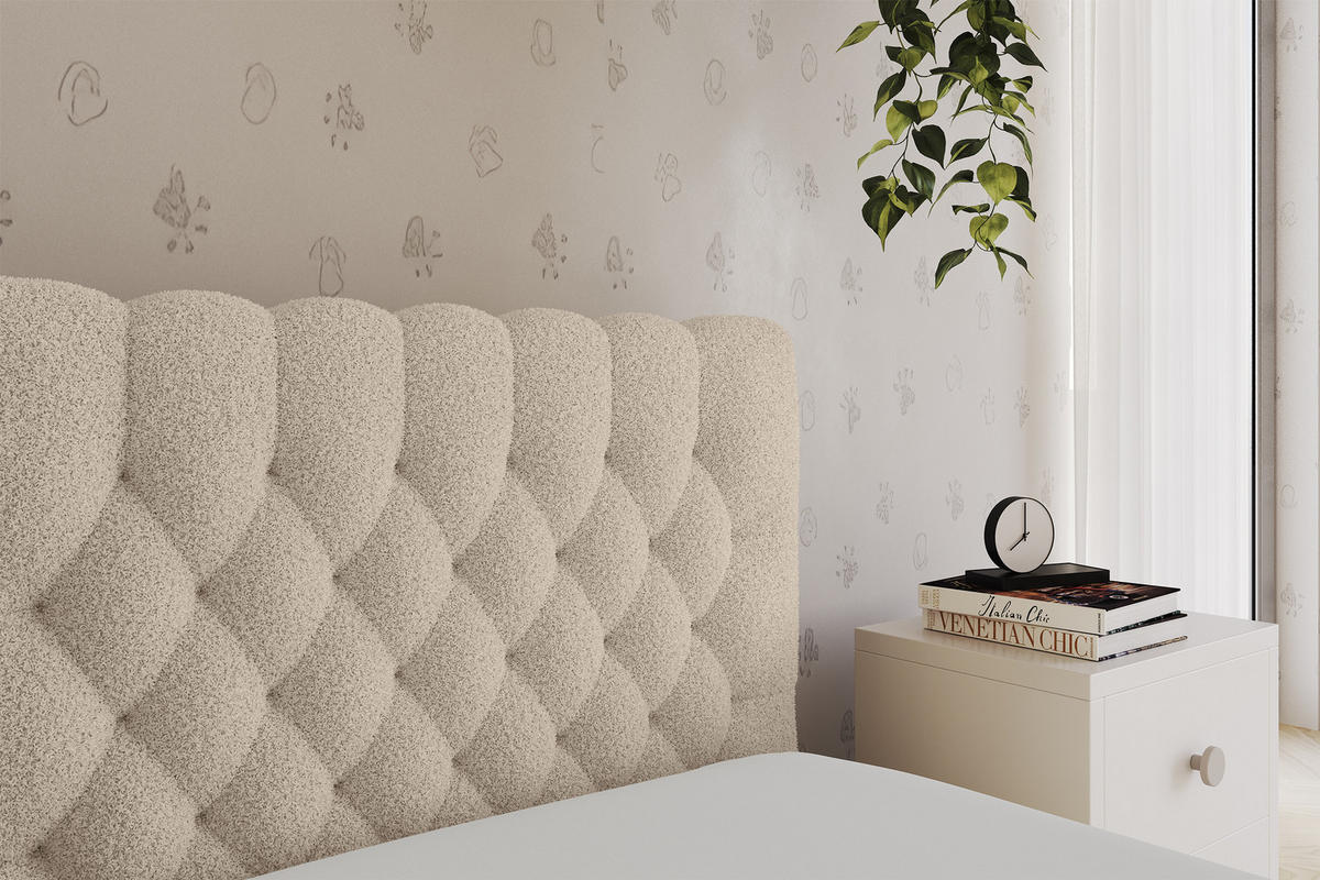 EINZELLBETT Jugendbett mit Bettkasten und Matratze H3/H4, Links - MULY 80x200 Dunkelbeige - Cappuccino, Holzwerkstoff/Textil (80/200cm) - ALTDECOR