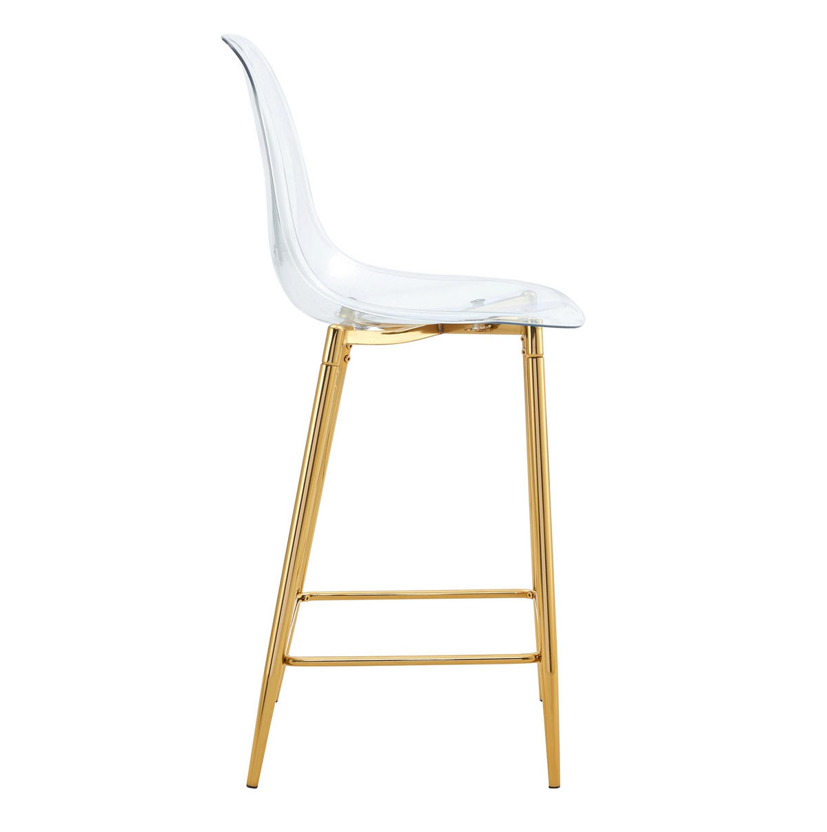 BARHOCKER 2er-Set Transparent Metallgestell Gold - Goldfarben, Metall (45/102/51cm) - Meubliv
