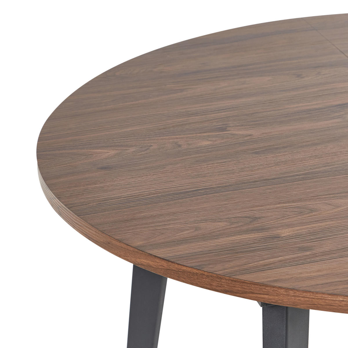 AUSZIEHBARER-ESSTISCH 120/150-120 cm Dunkler Holzfarbton/Schwarz Bovina - Dunkelbraun/Schwarz, Holzwerkstoff (120/120/75cm) - Beliani