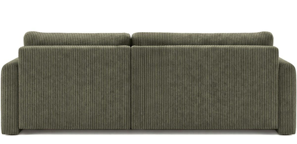 ECKSOFA Cora mit Schlaffunktion & Stauraum, Universell Rechts/Links, Olivgrün Cord Chenille 260/82/160 cm - Schwarz/Grün, Kunststoff/Textil (250/160cm) - WFL GROUP