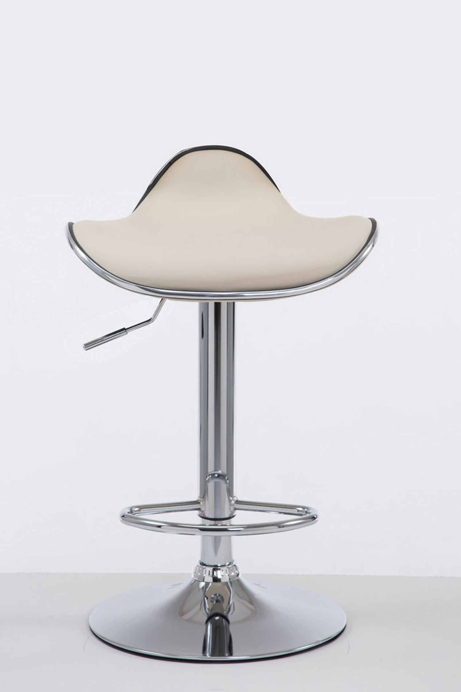 BARHOCKER Shangrila, Gestell Metall in Chromoptik, Kunstleder Creme - Chromfarben/Creme, Kunststoff/Textil (45/91/45cm) - TPFLiving