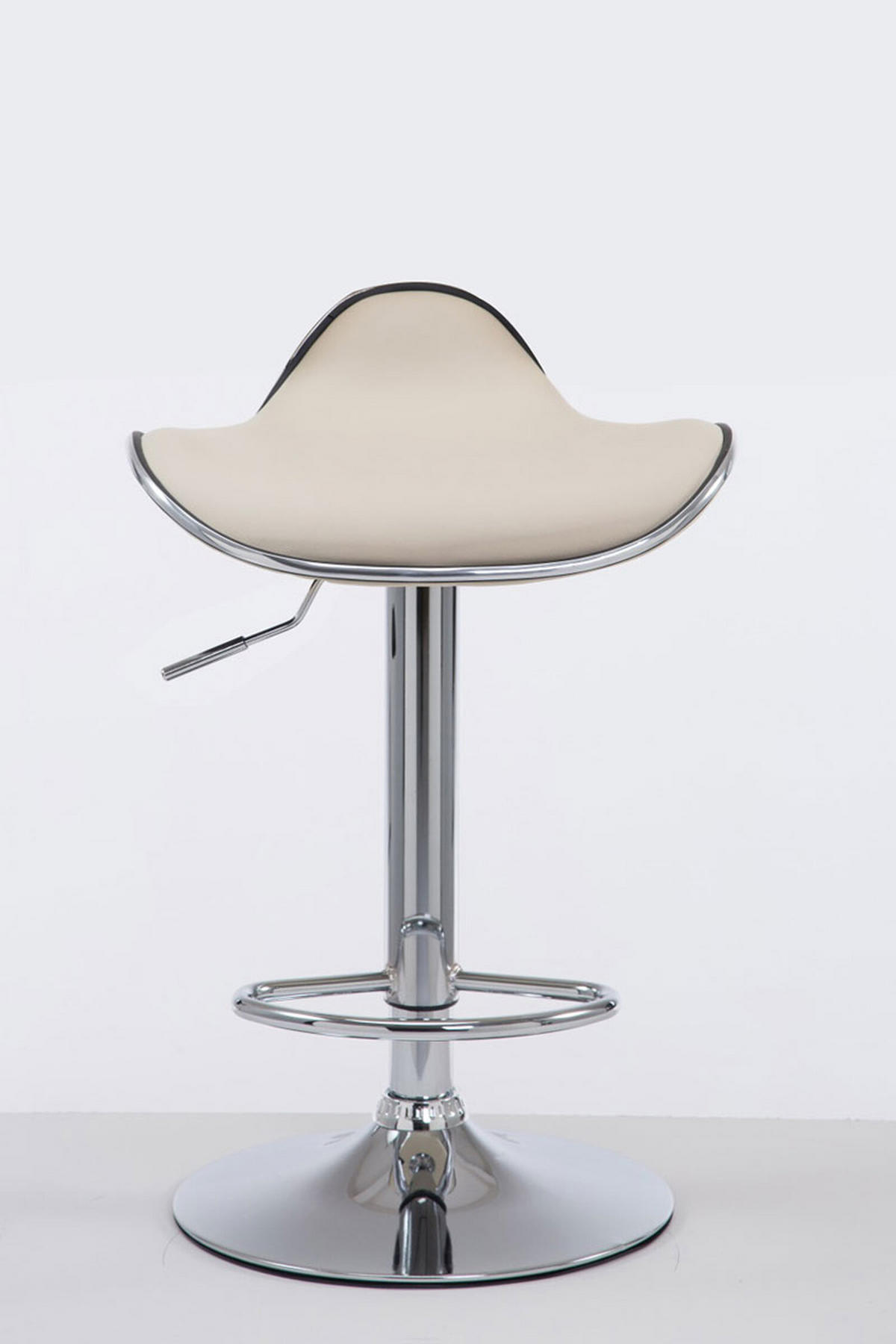 BARHOCKER Shangrila, Gestell Metall in Chromoptik, Kunstleder Creme - Chromfarben/Creme, Kunststoff/Textil (45/91/45cm) - TPFLiving