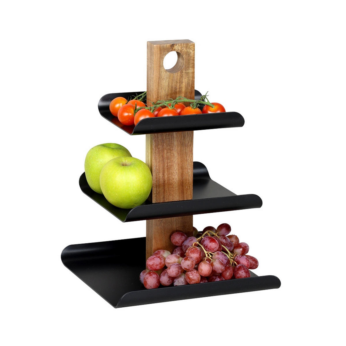 ETAGERE Schwarz 24,5/24/34 cm - Schwarz, Metall (34cm) - Kesper