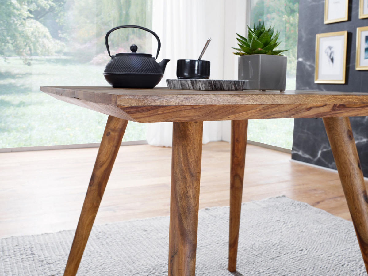 ESSZIMMERTISCH – Massivholz Braun 80x80x76 cm Retro Landhausstil - Braun, Holz (80/80/76cm) - KADIMA DESIGN