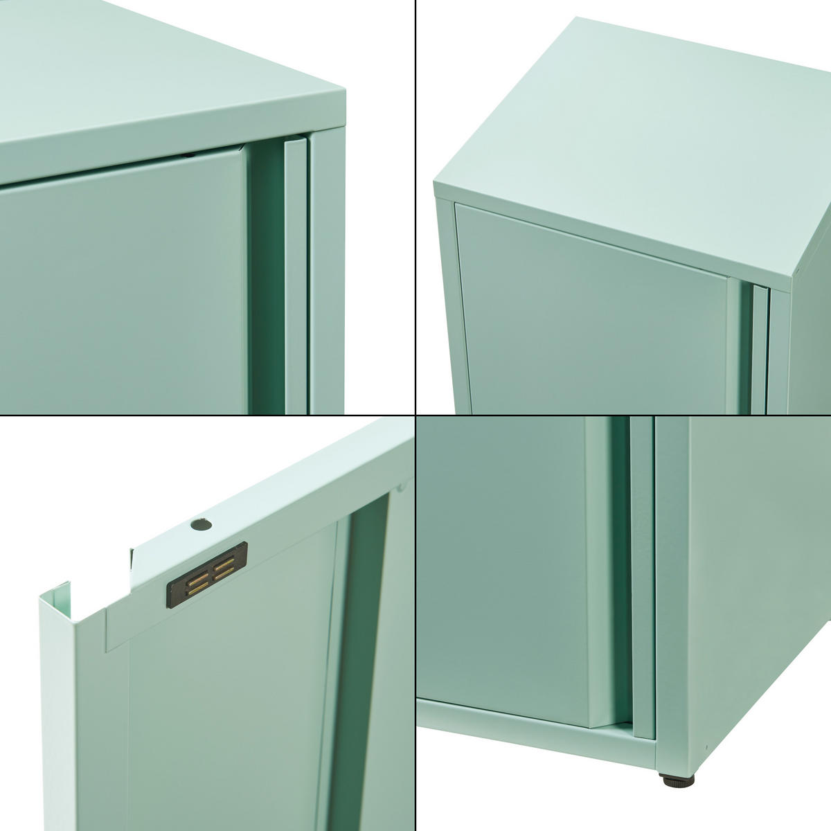 AKTENSCHRANK Burlöv - Mintgrün, Metall (40/88/35cm) - [en.casa]