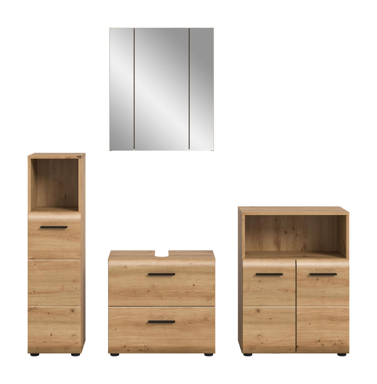 BAD-SET ICE 4-tlg. (B/H/T: ca. 180/185/30 cm) in Artisan Oak Nachbildung/Artisan Oak Nachbildung - Eiche Artisan, Holz (180/185/30cm)