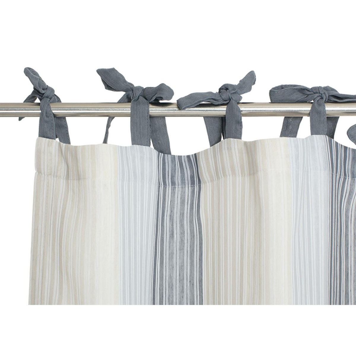 SCHLAUFENVORHANG MIT STREIFEN STROKE Halbtransparent - Grau, Textil (130/0.5/250cm) - Tom Tailor