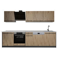 KÜCHENZEILE R-Line, Artisan-Eiche/Anthrazit, 280 cm ohne Arbeitsplatte - Anthrazit/Eiche Artisan, Holzwerkstoff (280/206.8/46cm) - Vicco