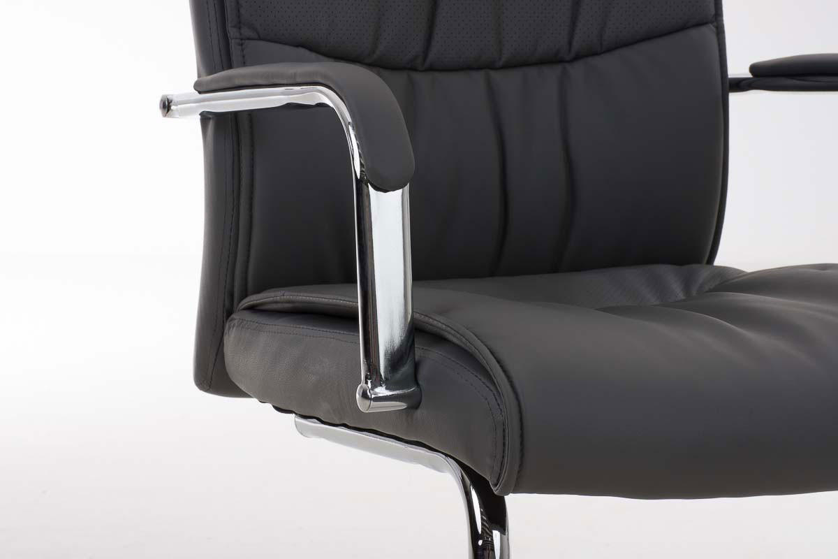 BESUCHERSTUHL KARO 105x49x60 cm Grau Kunstleder - Grau, Leder/Metall (49/105/60cm) - DELUKE