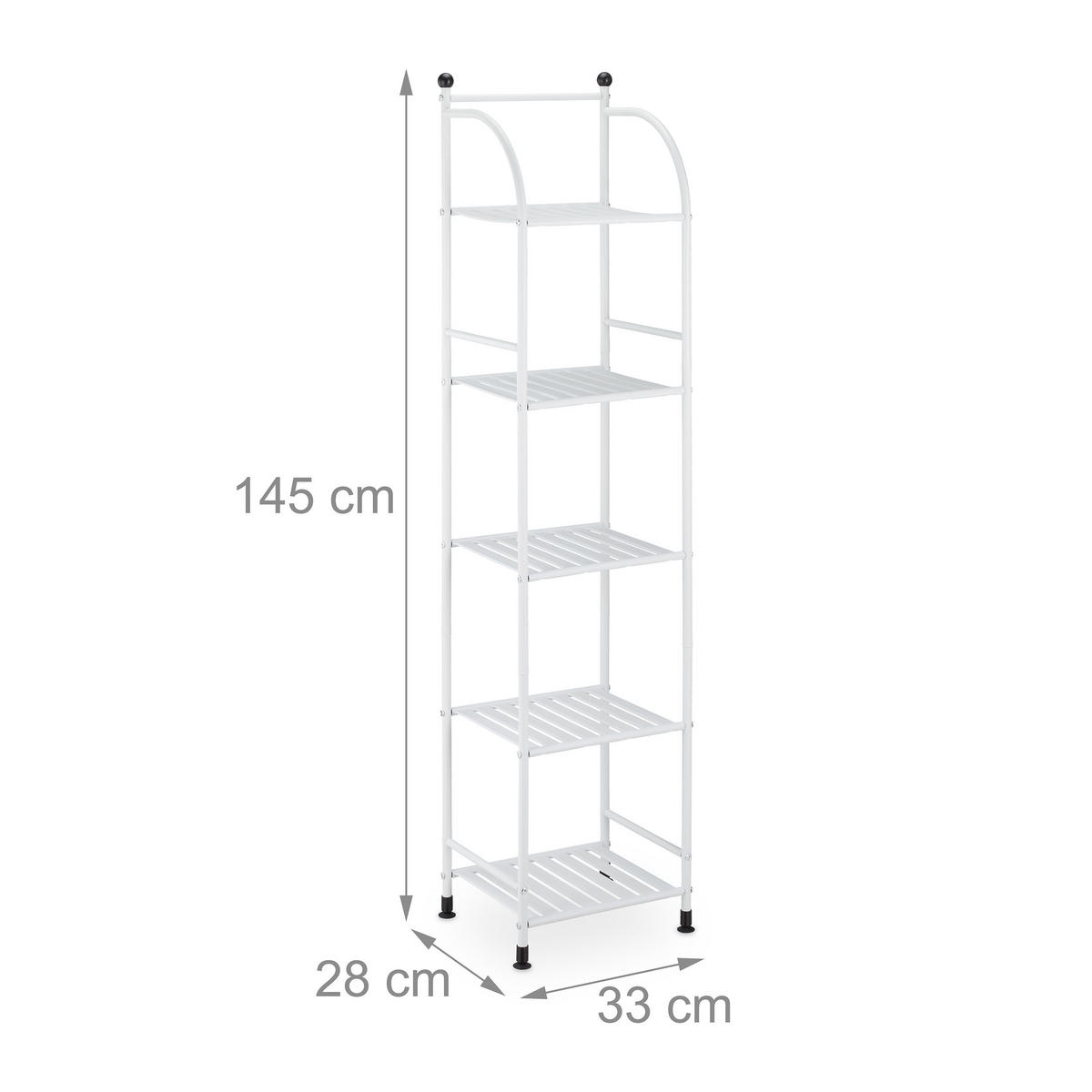 STANDREGAL - Weiß, Metall (33/145/28cm) - Relaxdays