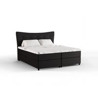 BOXBETT Nevada 180 x 200 cm Doppelbett mit hochwertiger Bonell-Matratze und Topper - schwarz - Schwarz, Holz (180/200cm) - Panda Möbel