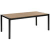 GARTENTISCH Aluminium hellbraun/schwarz 180/90 cm Vernio - Hellbraun/Schwarz, Holz (180/90/76cm) - Beliani