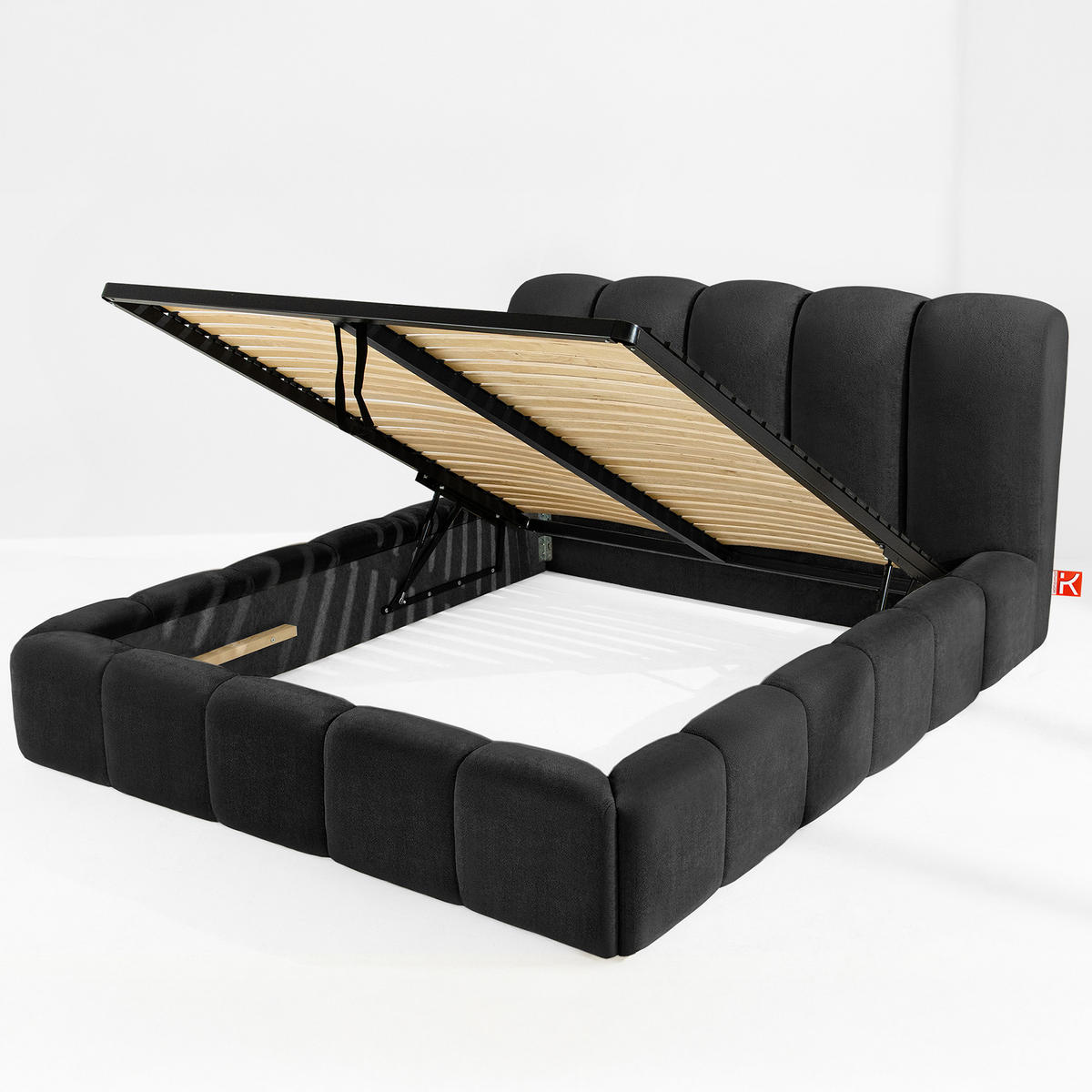 POLSTERBETT MERIDE Chenille, Anthrazit - Anthrazit/Schwarz, Holz/Textil (160/200cm) - KONSIMO®