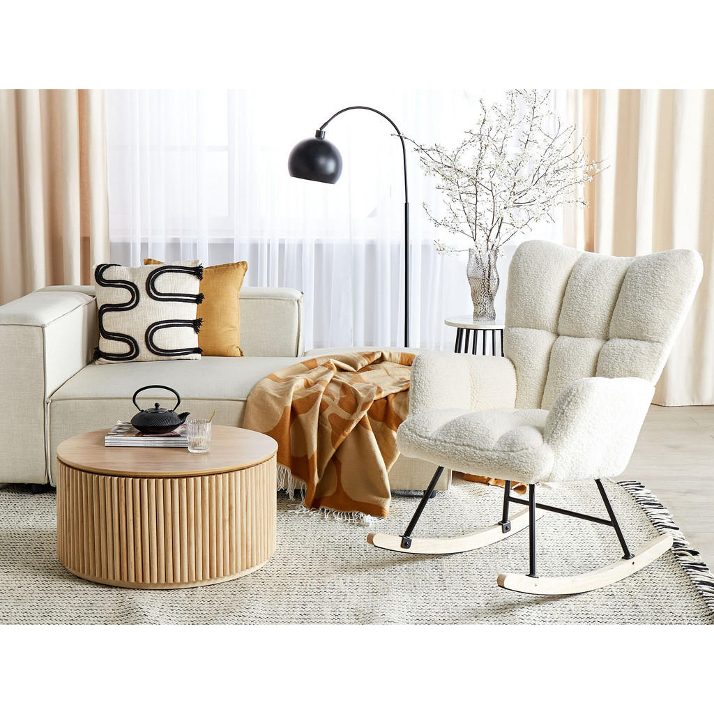 Thumbnail - Beliani Schaukelsessel, Weiß, Textil, 1-Sitzer, 71x108x83 cm, Wohnzimmer, Sessel, Schaukelstühle