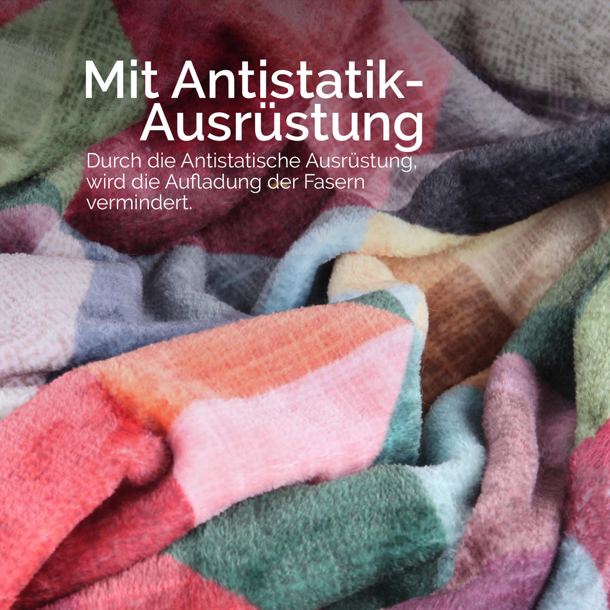 WOHNDECKE 150x200cm Design - Cubus - Rot/Multicolor, Textil (150/200cm) - Bestlivings
