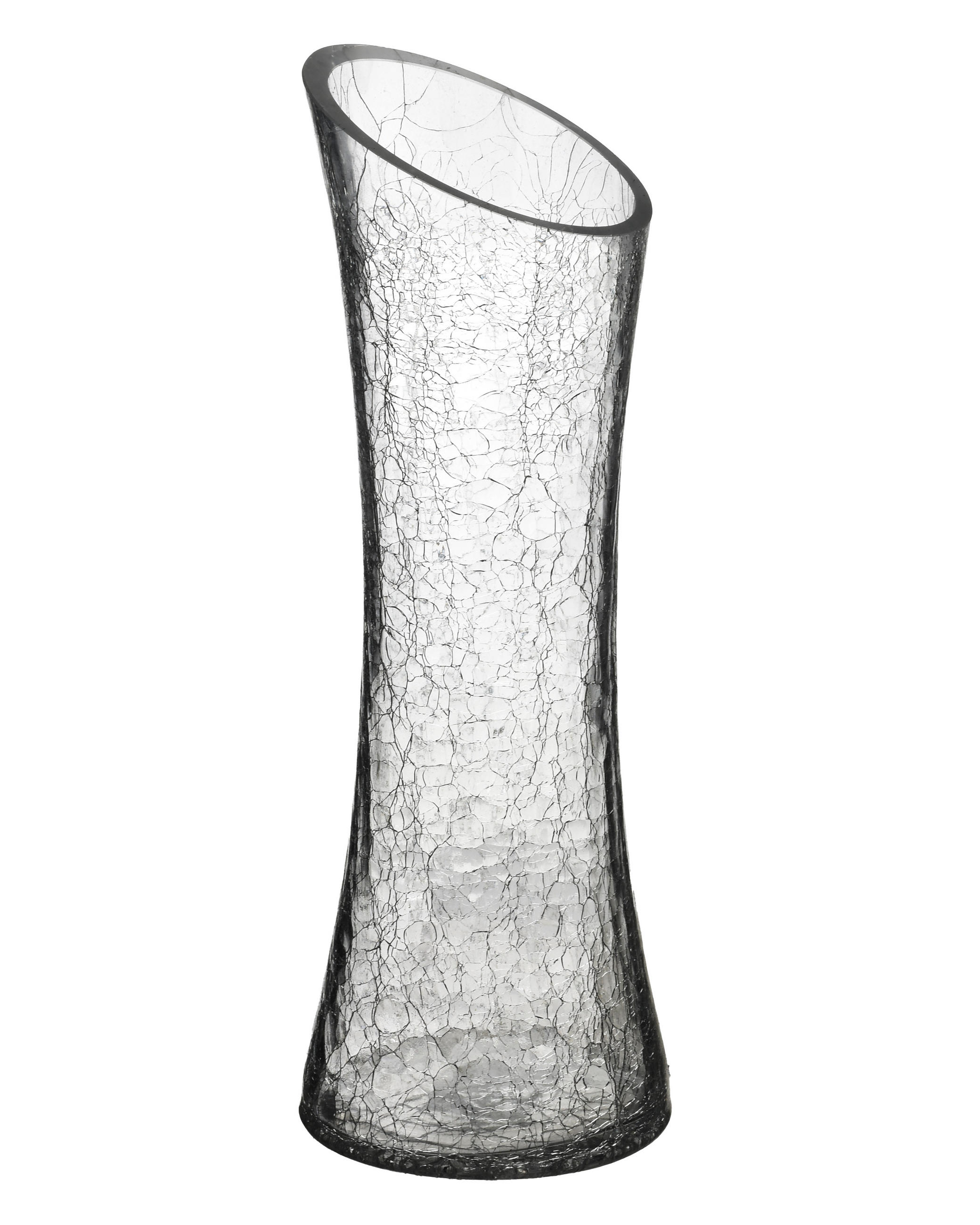VASE Serenite 14/14/40cm Craqueléglas - Transparent, Glas (41cm) - Mondex