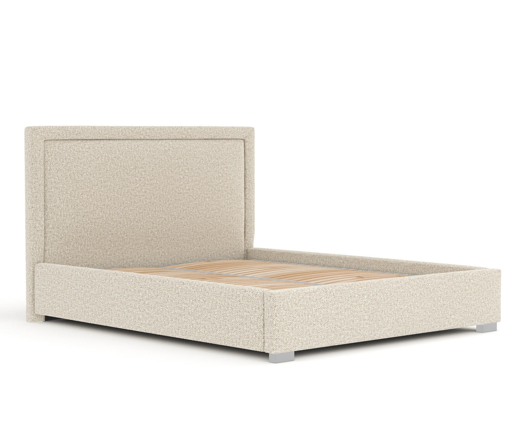 POLSTERBETT Ordina Beige 120/200 cm im Plüsch-Stoff - Beige/Silberfarben, Holz/Holzwerkstoff (120/200cm) - Maison de Reve