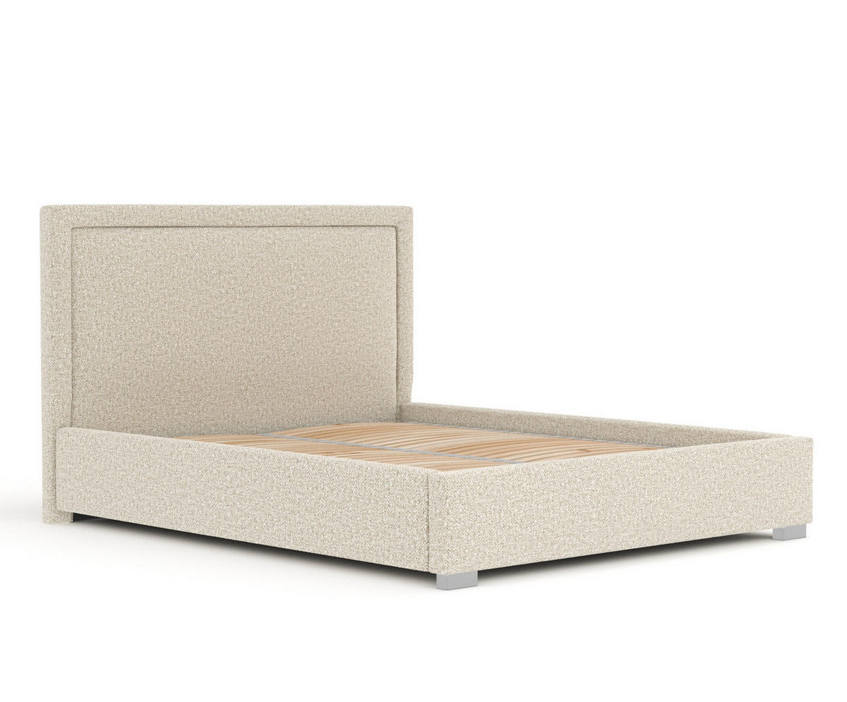 POLSTERBETT Ordina Beige 180/200 cm im Plüsch-Stoff - Beige/Silberfarben, Holz/Holzwerkstoff (180/200cm) - Maison de Reve
