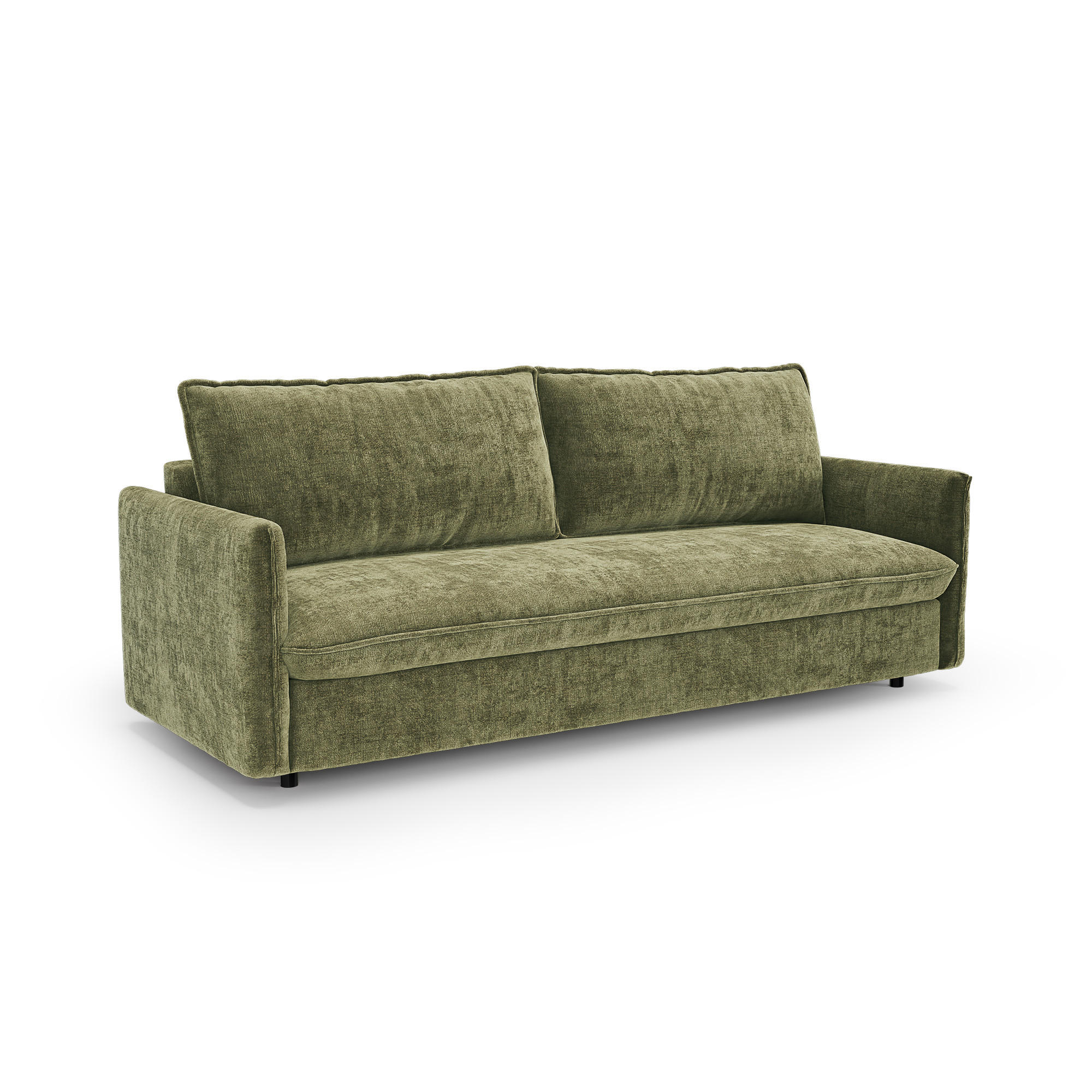 SCHLAFSOFA Express AVA Geprägter Samt Vintage-Grün 198cm - Dunkelgrün/Grün, Textil (198/78/100cm) - Premium Interiors