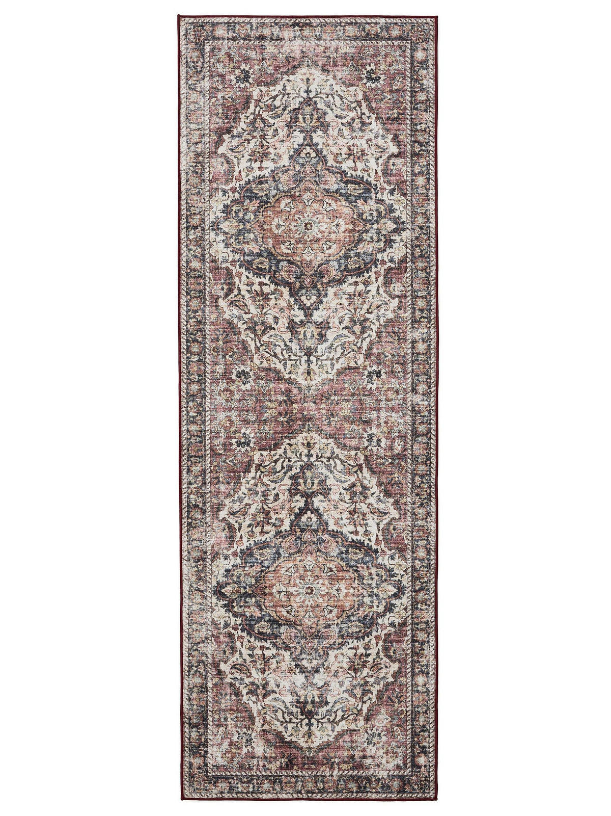 VINTAGE-LÄUFER George waschbar 80x240 cm - Rot/Multicolor, Kunststoff (80/240cm) - benuta